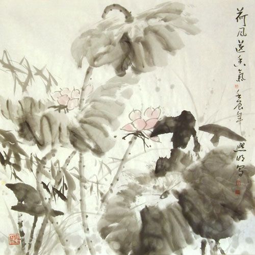 吴熙明国画：荷风送香气